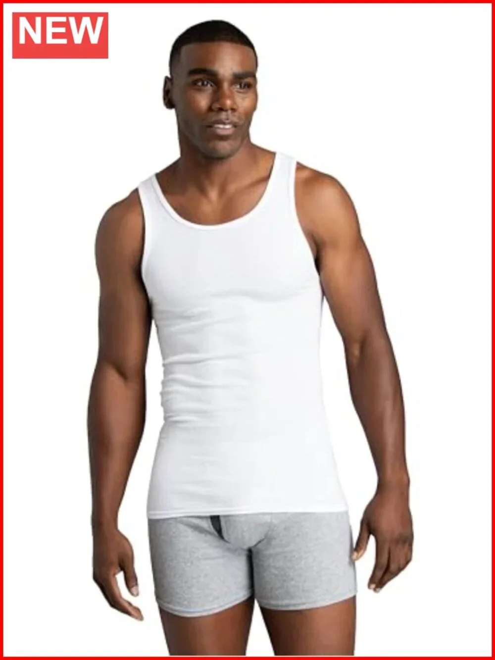 Men's Sleeveless Tag Free Moisture Wicking Tank A-Shirt Undershirt 6 Pack